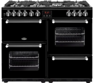 BELLING Kensington 100DFT Dual Fuel Range Cooker - Black & Chrome BELLING Kensington 100DFT Dual Fuel Range Cooker - Black & Chrome